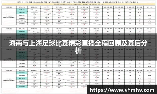 海南与上海足球比赛精彩直播全程回顾及赛后分析